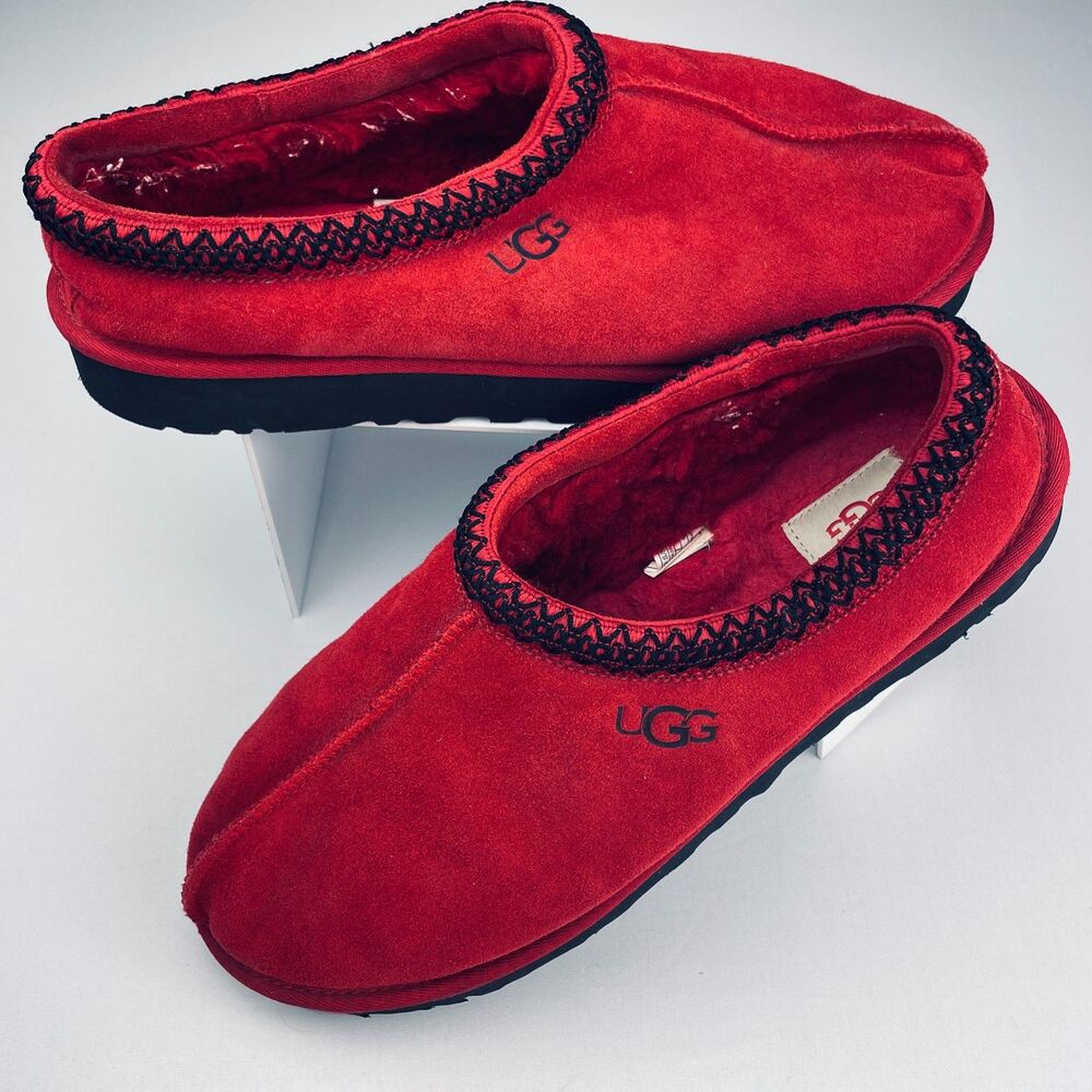 ~ UGG 12 Mens Tasman II Slipper Brick Red Suede Lambswool Lining Wool Warm *flaw